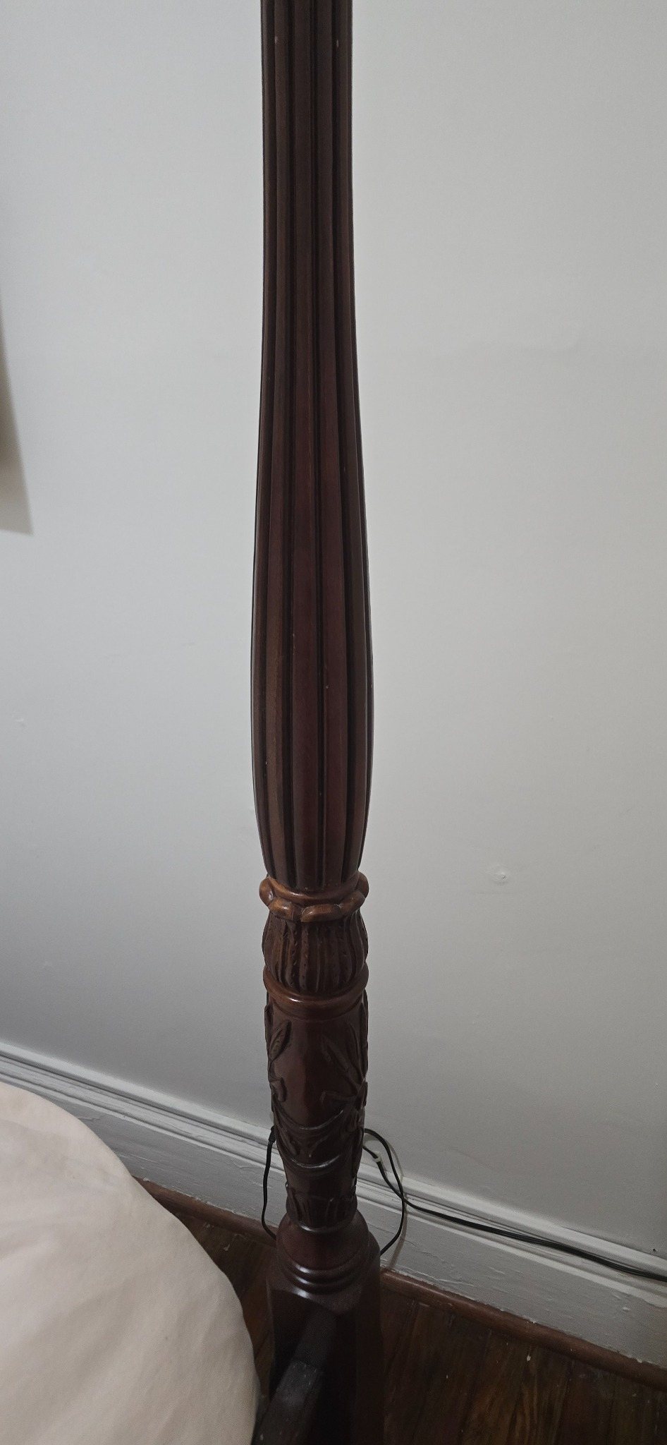 Finished repaired bedpost reassembled and back in service